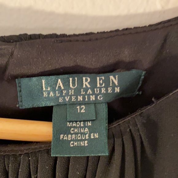 Black Friday Sale❗️ Lauren Ralph Lauren chiffon black evening dress - Picture 6 of 14